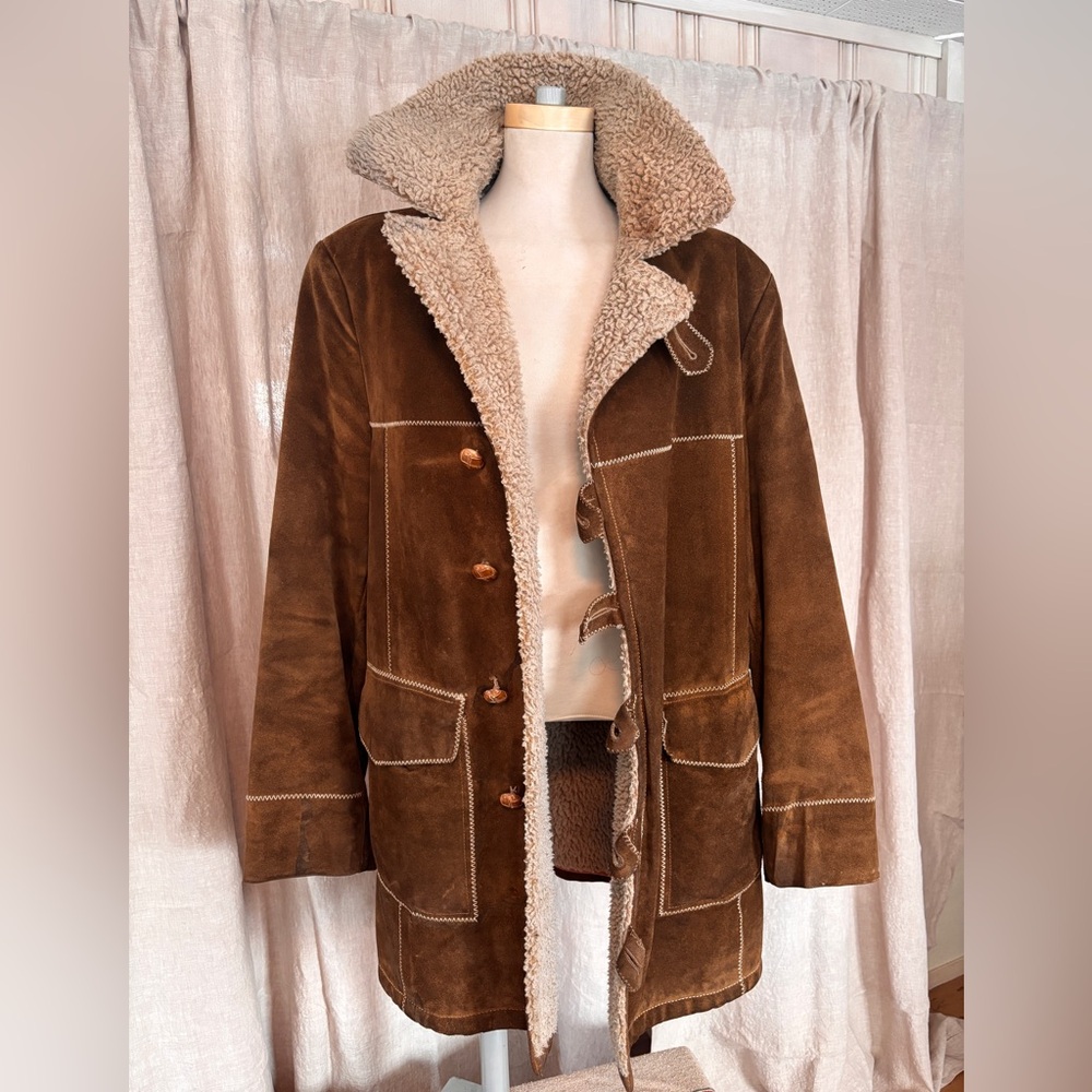 Men's Brown Shearling Coat 1970’s